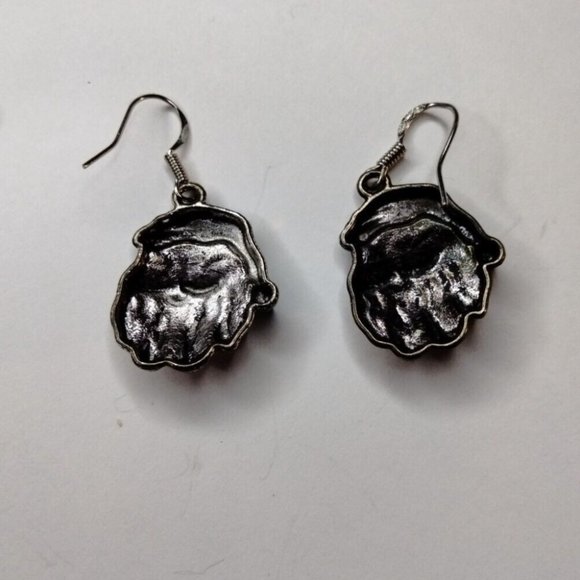 Santa Claus Earrings Dangle Drop Hook Silver St Nick Vintage Hook Drop Dangle - Picture 2 of 3
